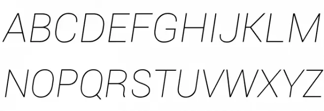 Roboto Thin Italic 字体 大写