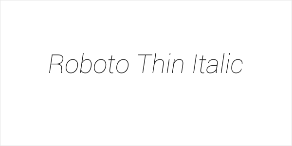 Roboto Thin Italic Logo