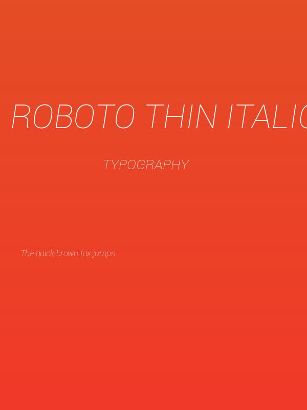 Roboto Thin Italic Poster