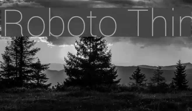 Roboto Thin Font examples