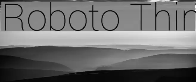 Roboto Thin Font examples