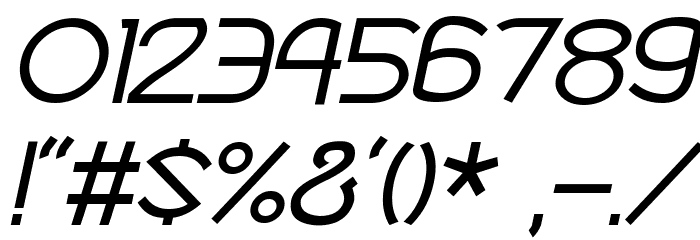 Robotron Italic Font OTHER CHARS