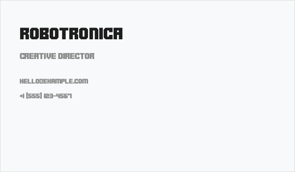 Robotronica Business Card