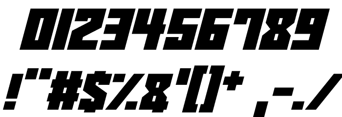 Robotronics Italic Font OTHER CHARS