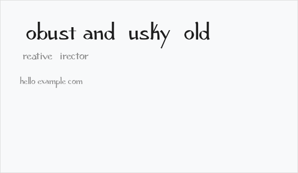 Robust and Husky Bold Business Card