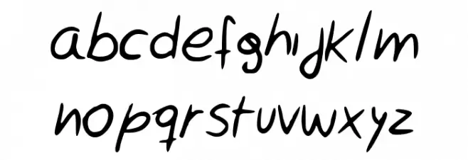 Rocchy__s_handwriting خط أحرف صغيرة