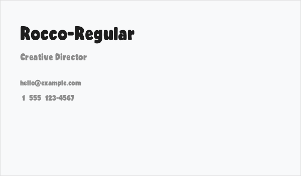Rocco-Regular Business Card