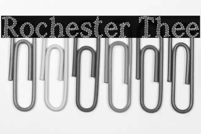 Rochester Thee फ़ॉन्ट examples