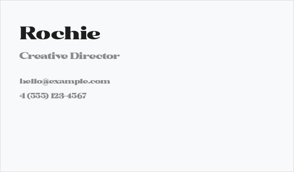 Rochie Business Card