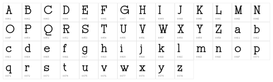 Rochilo DEMO Regular Character Map