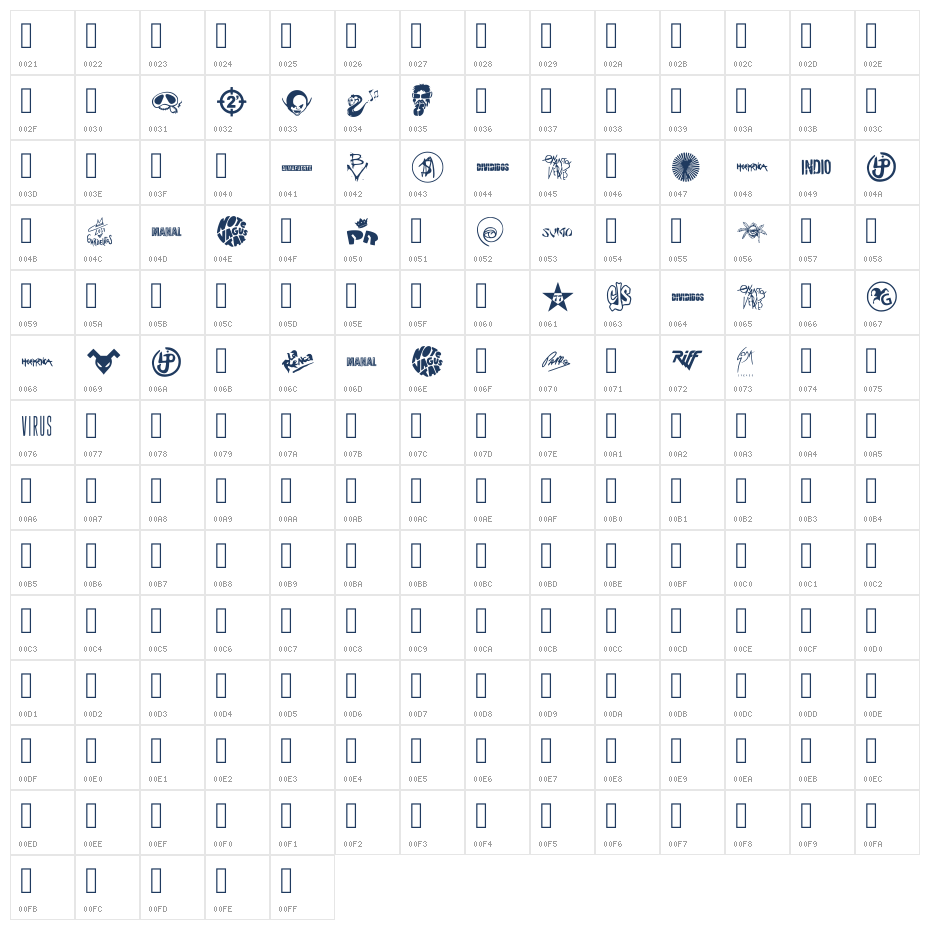 Rock Argentina Regular Character Map
