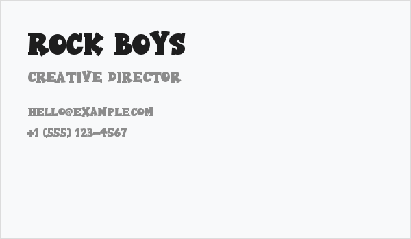 Rock Boys Business Card