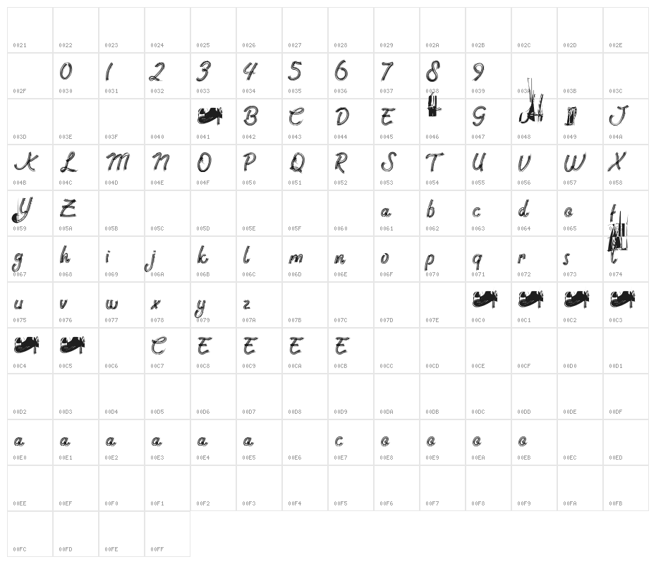 Rock Brush Pro Character Map