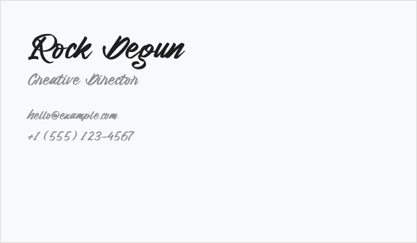 Rock Degun Business Card