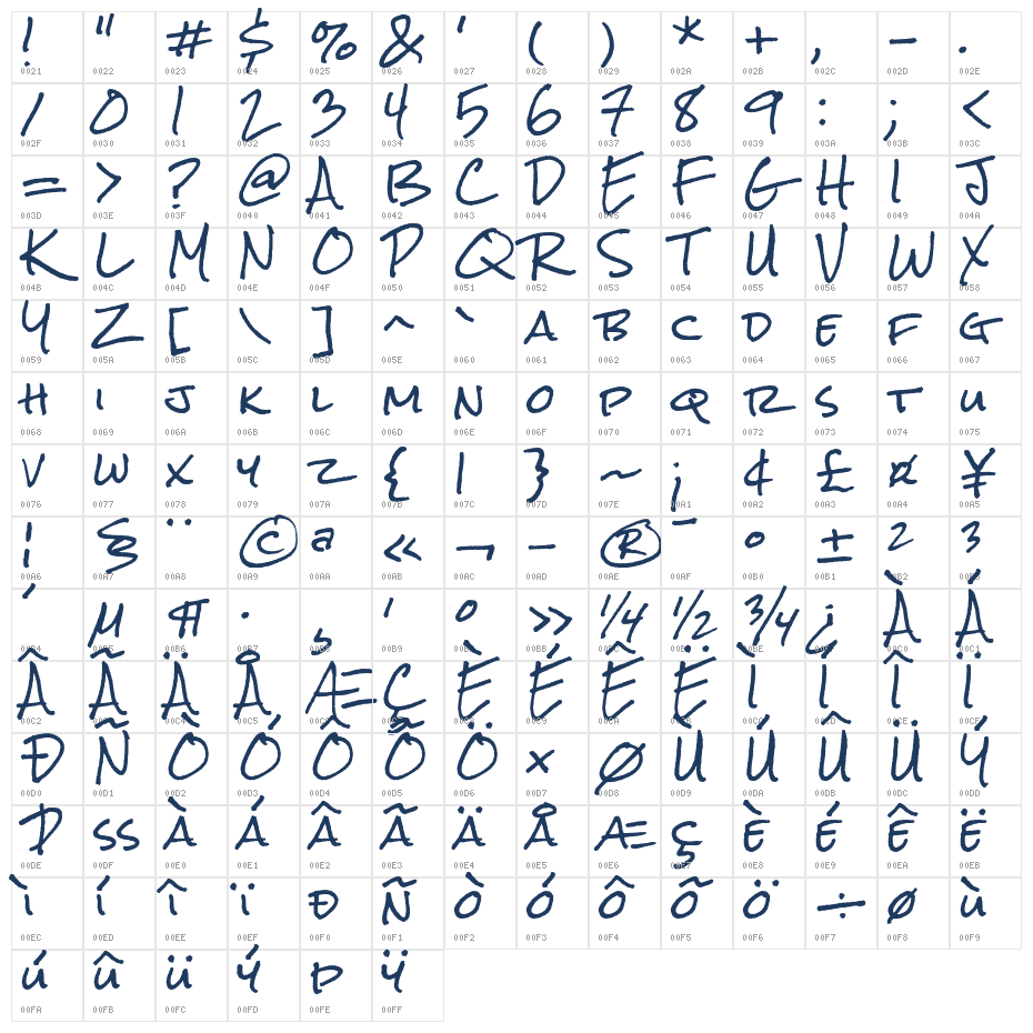 Rock Salt1 Character Map