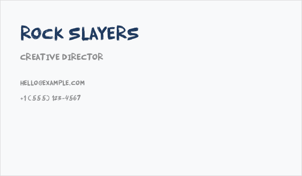 Rock Slayers Business Card