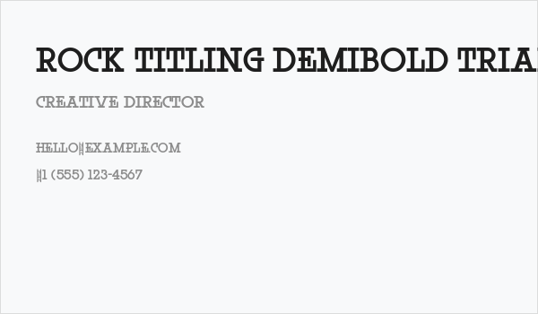 Rock Titling DemiBold Trial Business Card