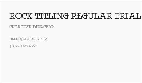 Rock Titling Regular Trial Business Card