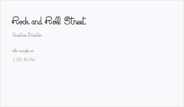 Rock and Roll Street Business Card