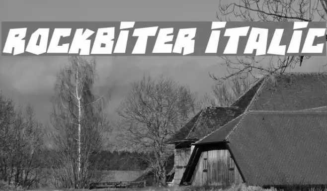 RockBiter Italic Font examples