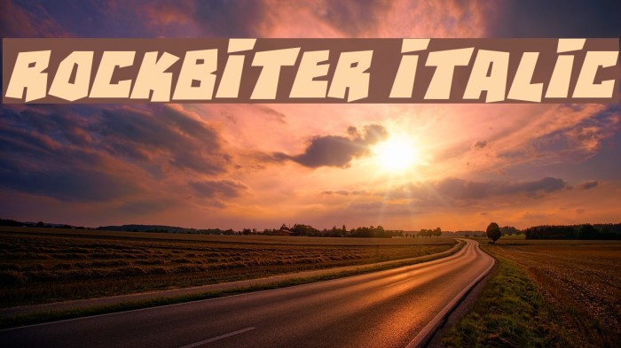 RockBiter Italic Font examples