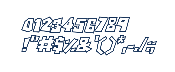 RockBiterOutlines Italic Other Characters