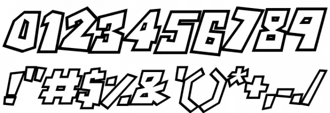 RockBiterOutlines Italic Font OTHER CHARS