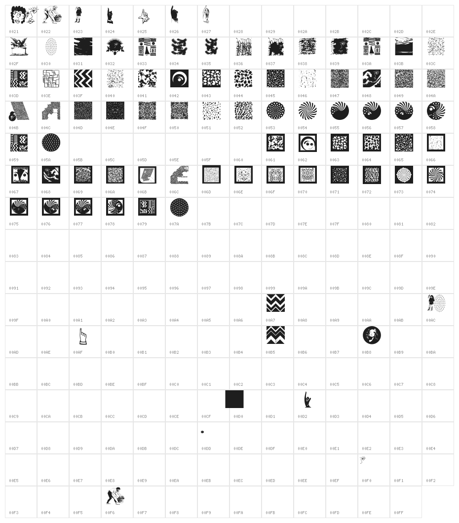 RockFontsOne Character Map