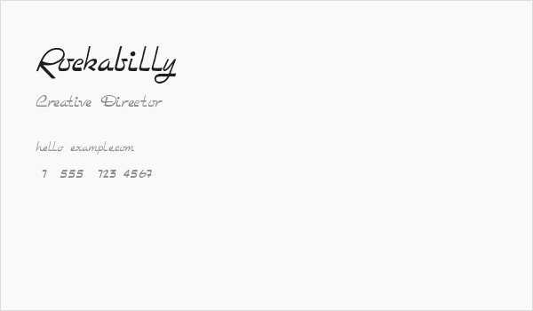 Rockabilly Business Card