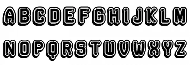 Rockefeller 3D Extravagant Flat Regular 字体 小写