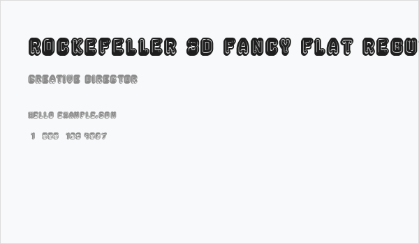 Rockefeller 3D Fancy Flat Regular Business Card