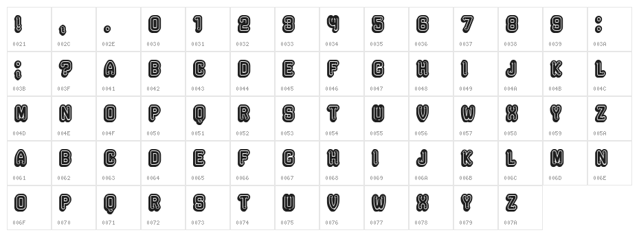 Rockefeller 3D Flat Regular Character Map