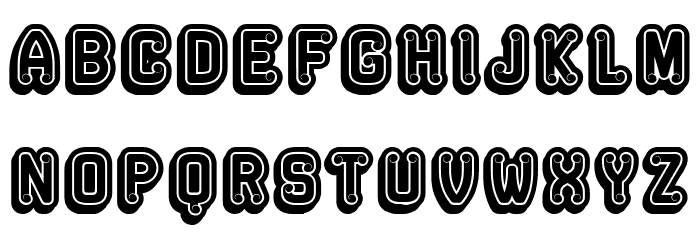Rockefeller 3D Flat Regular Font LOWERCASE