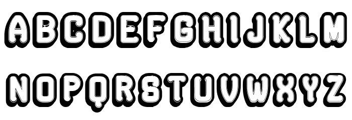 Rockefeller 3D Hollow Flat Regular Font LOWERCASE
