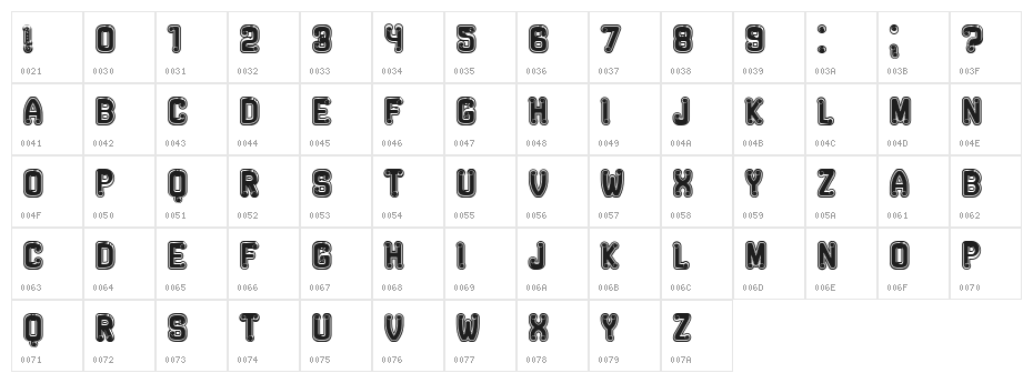 Rockefeller Fancy Flat Regular Character Map