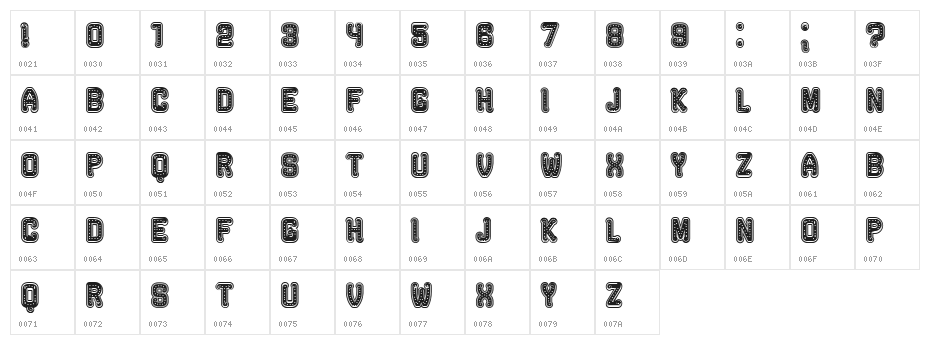 Rockefeller Fancy Regular Character Map