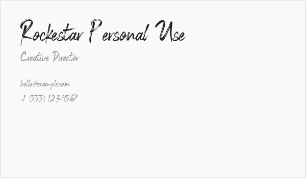 Rockestar Personal Use Business Card