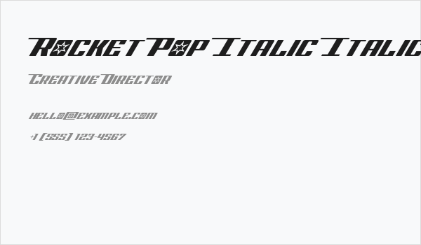 Rocket Pop Italic Italic Business Card