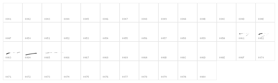 Rocket Shield Swashes Character Map