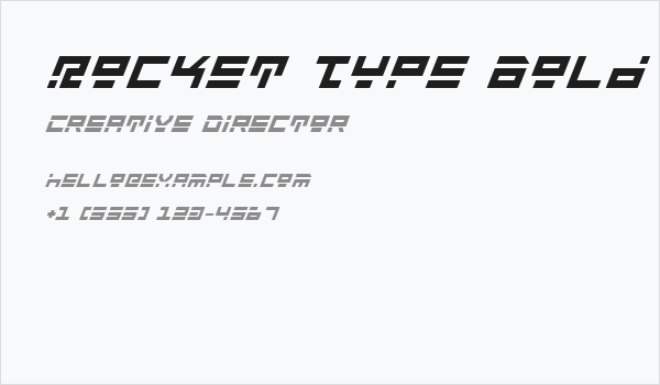 Rocket Type Bold Italic Business Card