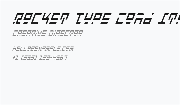 Rocket Type Cond Italic Business Card