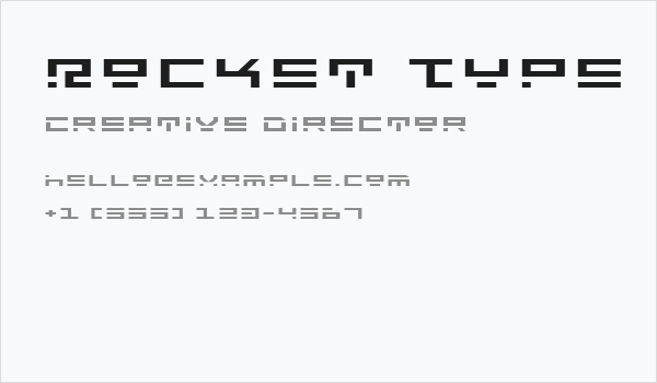 Rocket Type Expanded Business Card