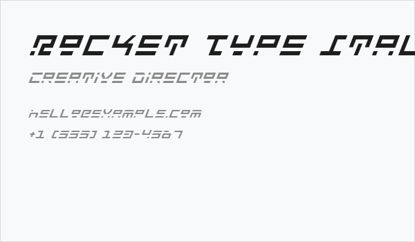 Rocket Type Italic Business Card