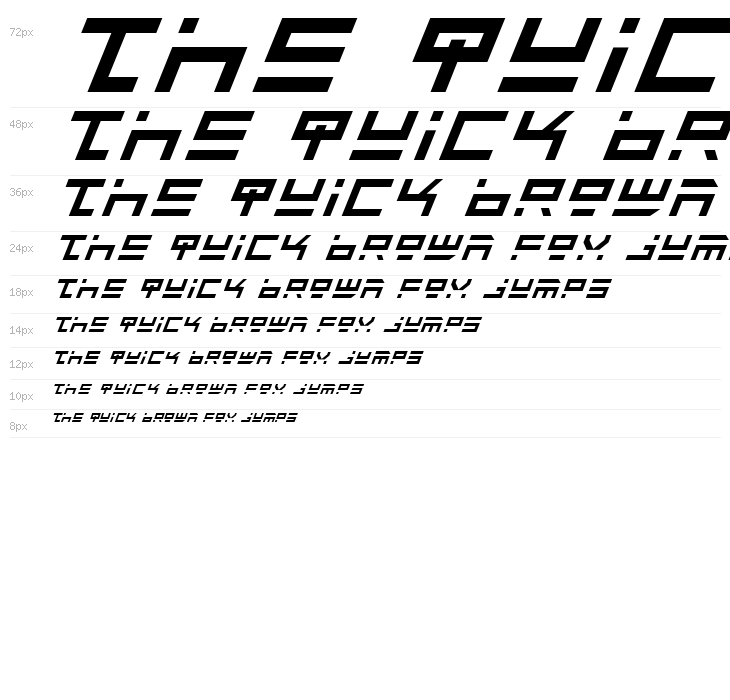 Rocket Type Italic Waterfall