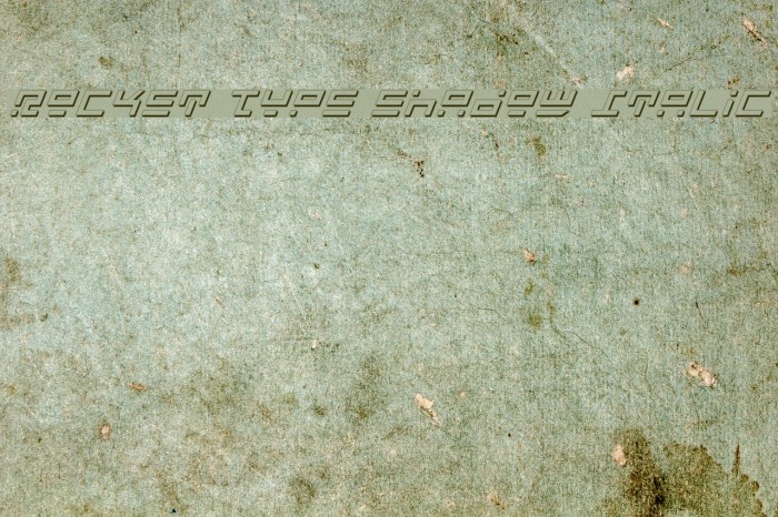 Rocket Type Shadow Italic Font examples