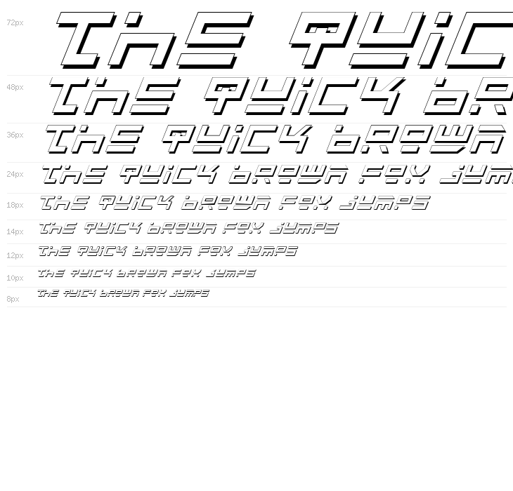 Rocket Type Shadow Italic Waterfall