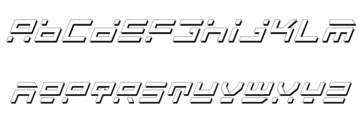 Rocket Type Shadow Italic Font LOWERCASE