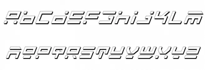 Rocket Type Shadow Italic Font LOWERCASE