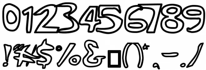 RocketFuel Outline Font OTHER CHARS