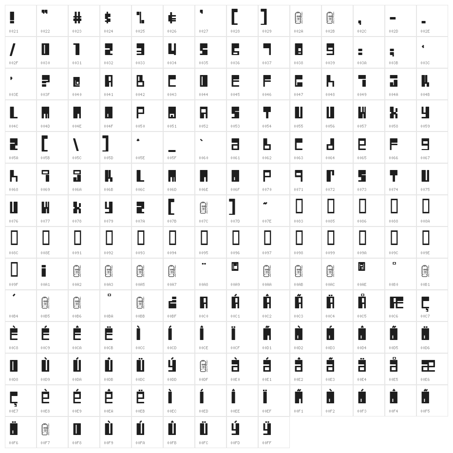 Rocket Character Map
